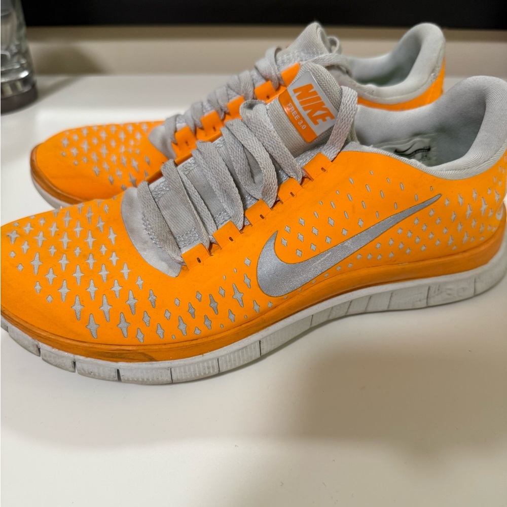 Nike Bright Orange and Gray Running Shoes